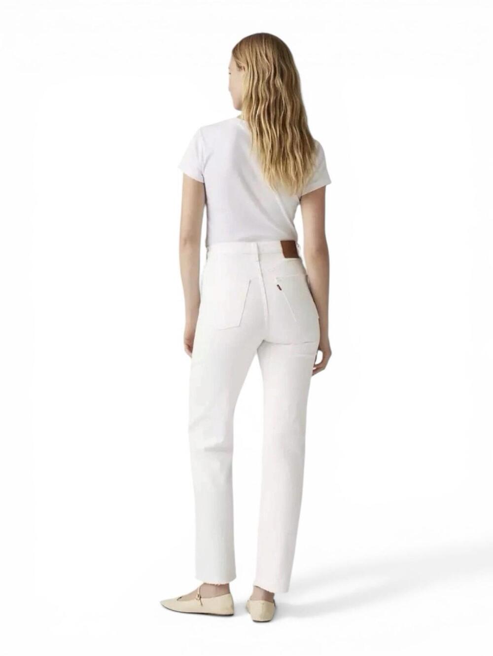 Levis Premium Ribcage Straight Ankle Jeans Women's Size 26 White W26 L27 Denim - Picture 2 of 9